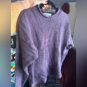 Aran Crafts Irish wool Heathered Purple Crewneck Sweater